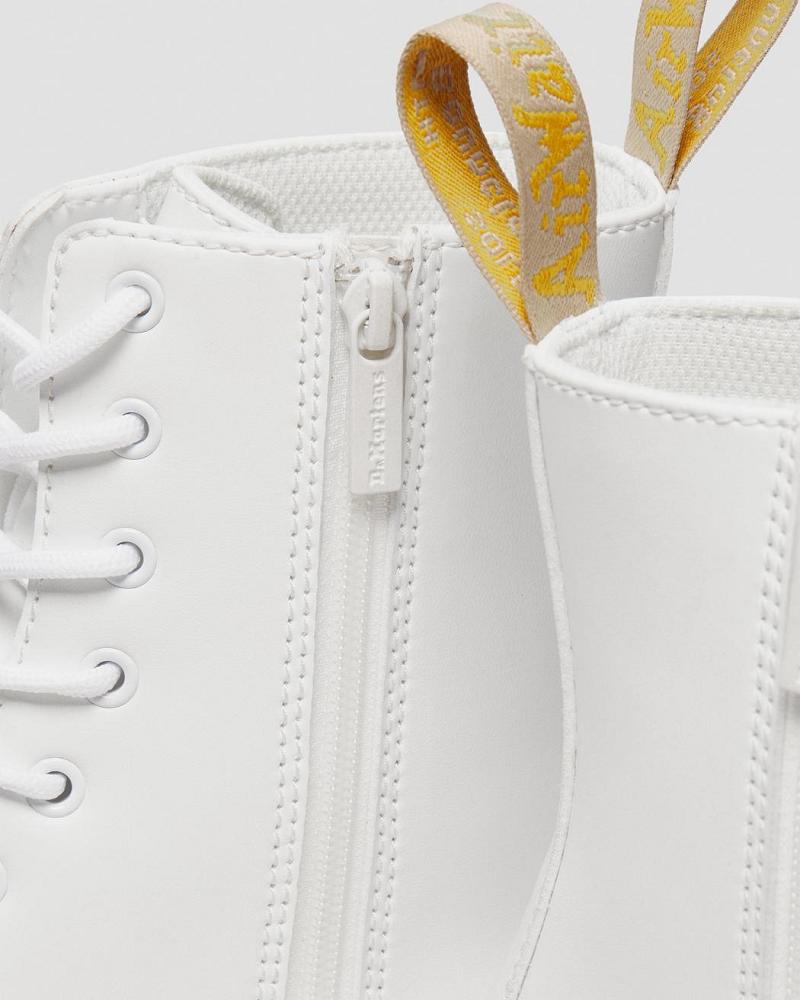 Dr Martens Vegan Jadon II Kemble Mono Platform Støvler Dame Hvide | DK 261SGL